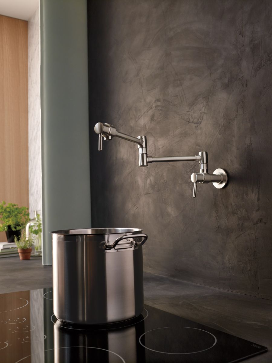 BRIZO European Wall Mount Pot Filler Faucet — Stainless