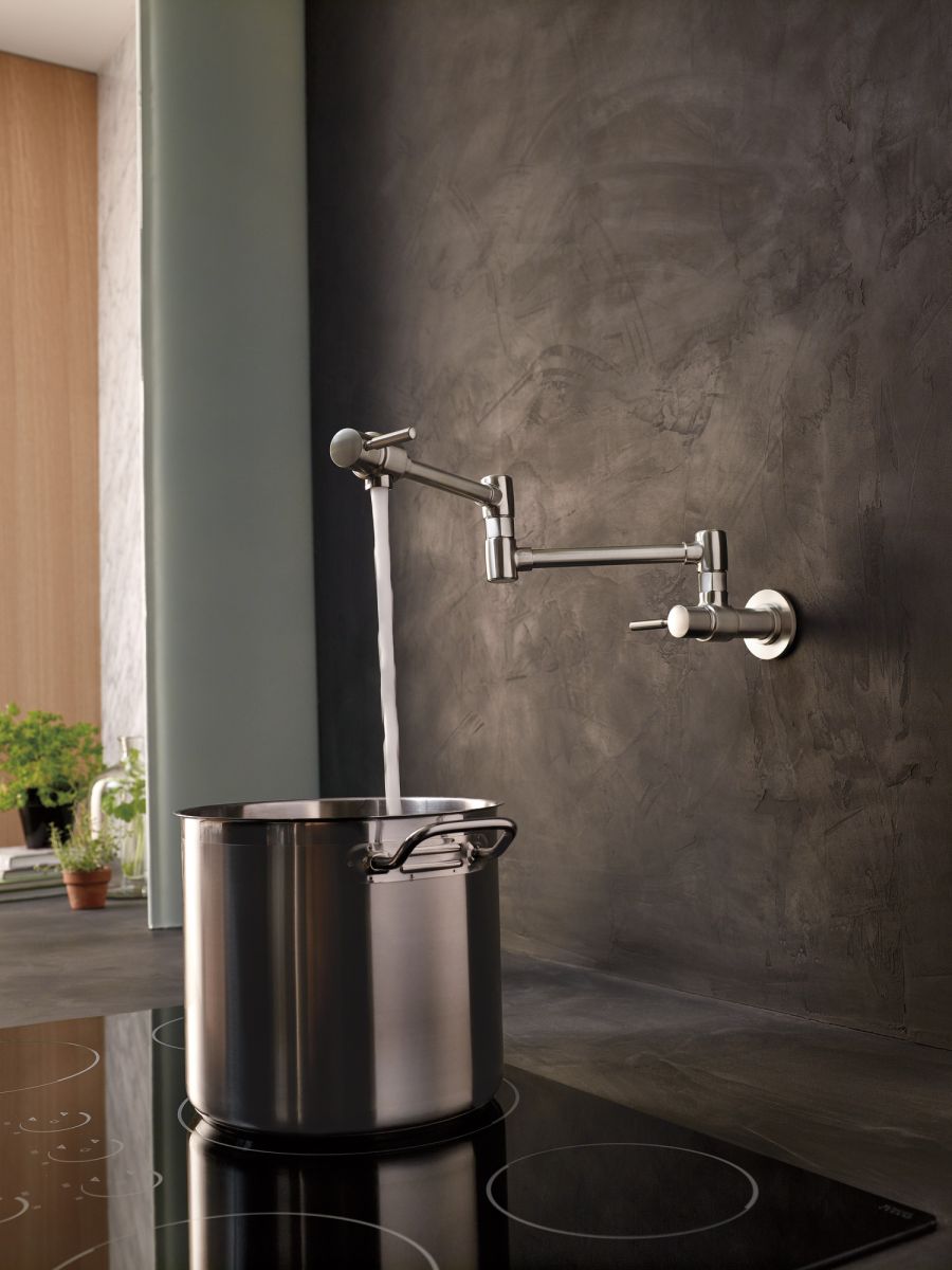 BRIZO European Wall Mount Pot Filler Faucet — Stainless