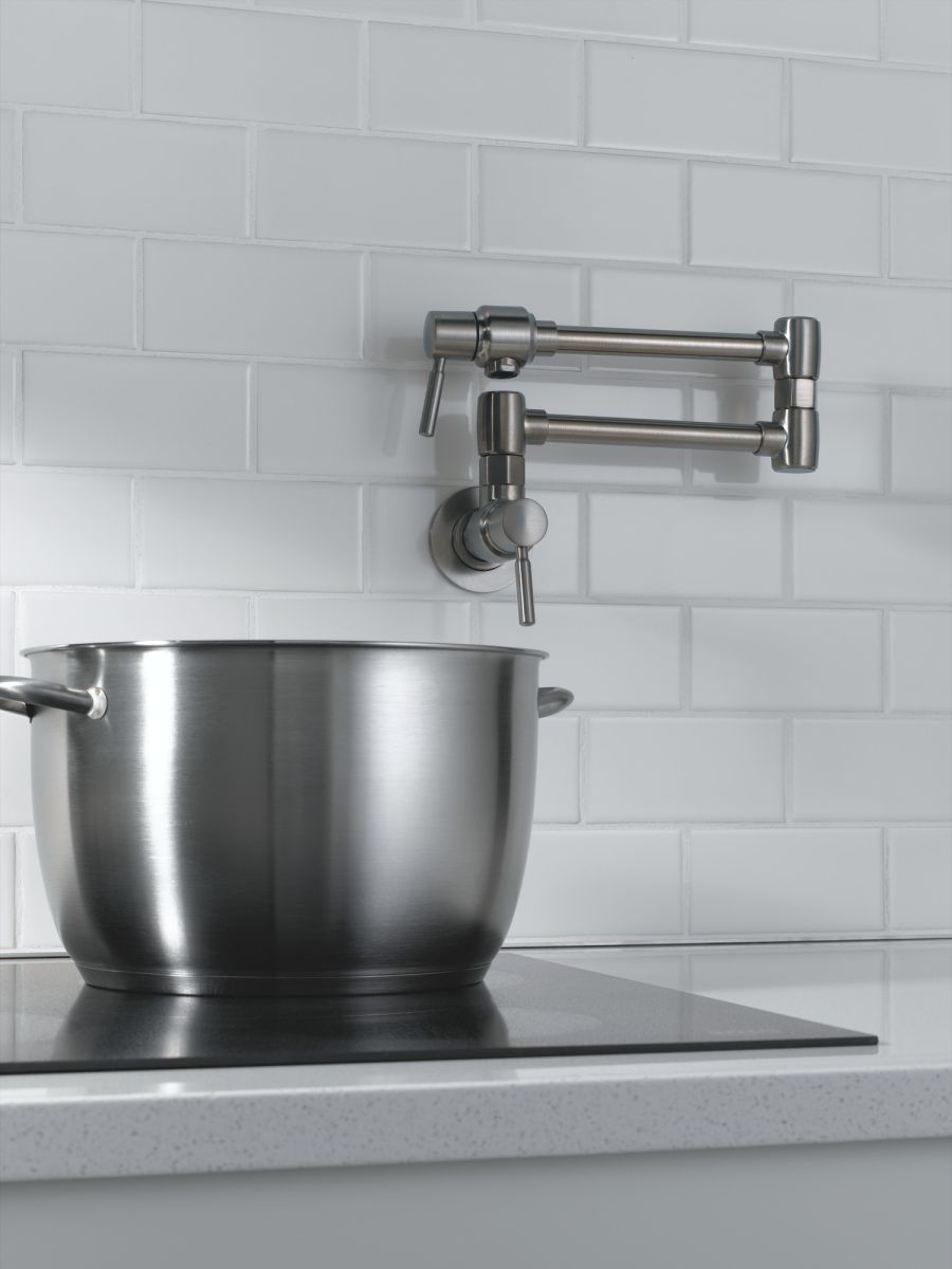 BRIZO European Wall Mount Pot Filler Faucet — Stainless