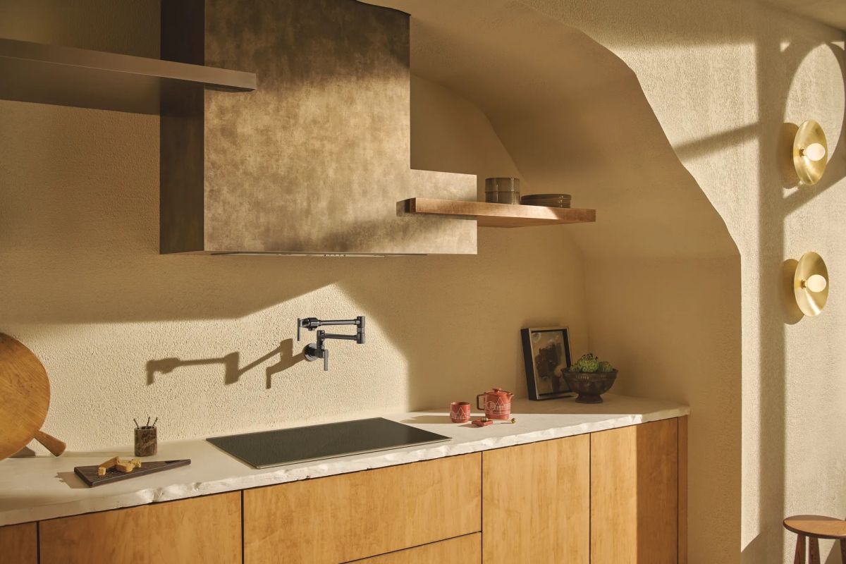 BRIZO Frank Lloyd Wright Wall Mount Pot Filler — Brilliance Black Onyx