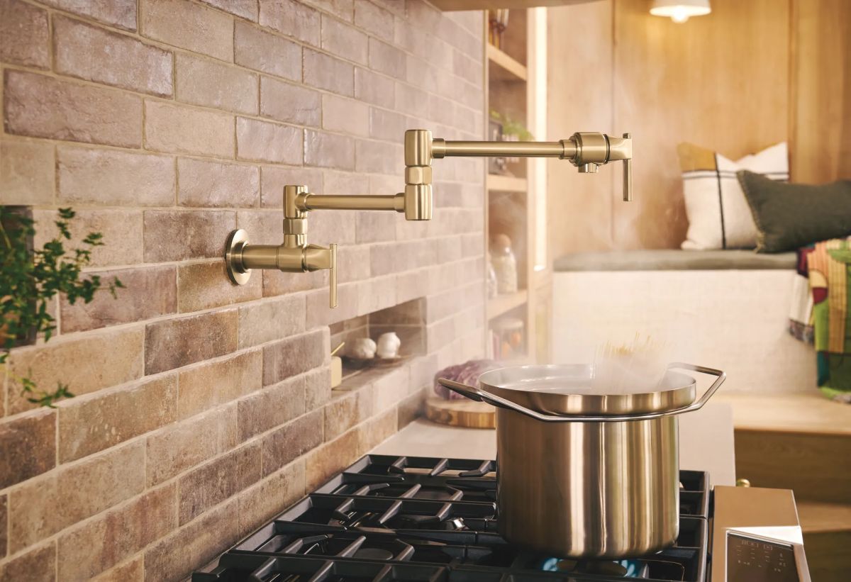 BRIZO Frank Lloyd Wright Wall Mount Pot Filler — Luxe Gold