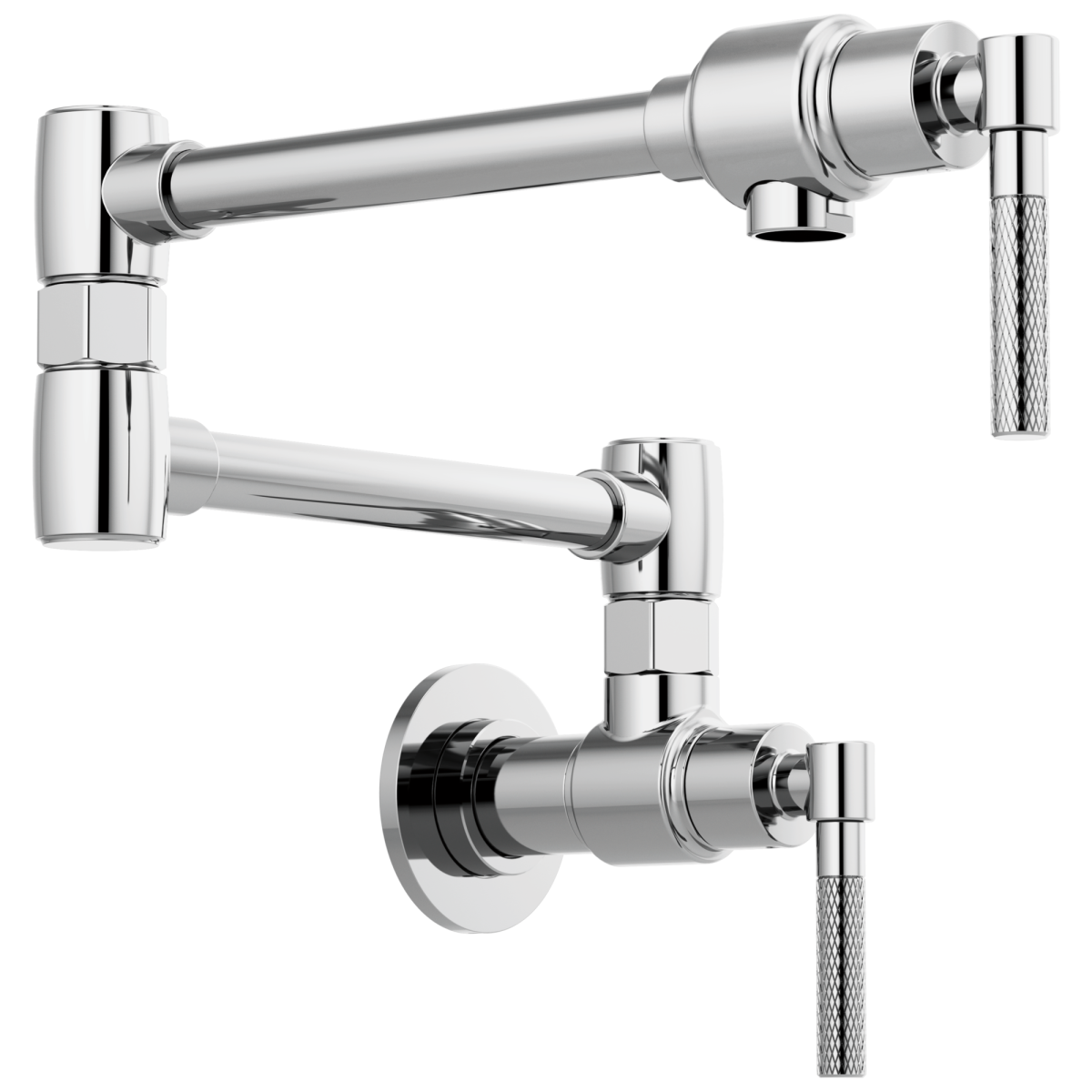 BRIZO Litze Wall Mount Pot Filler with Knurled Handle Kit — Chrome