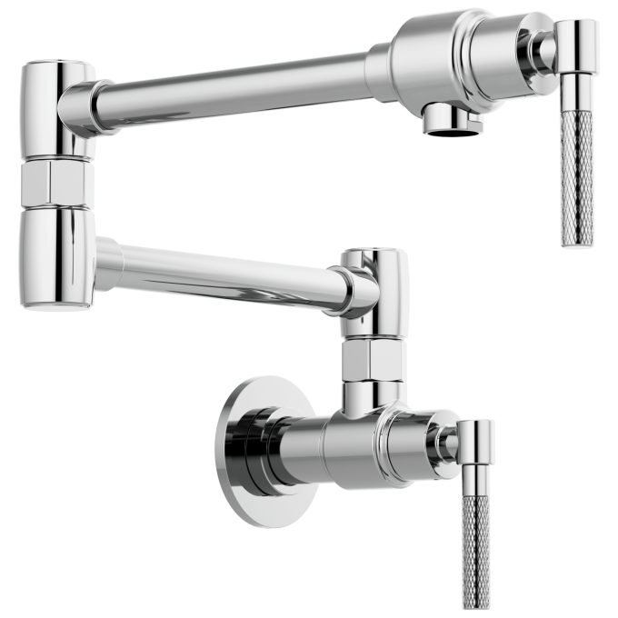 BRIZO Litze Wall Mount Pot Filler with Knurled Handle Kit — Chrome