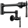 BRIZO Tulham Wall Mount Pot Filler — Matte Black / Brilliance Black Onyx
