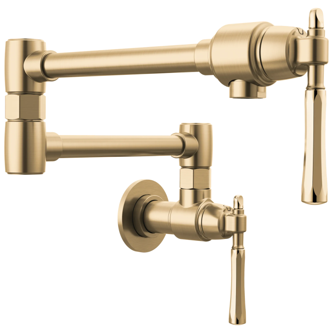 BRIZO Tulham Wall Mount Pot Filler — Luxe Gold / Polished Gold
