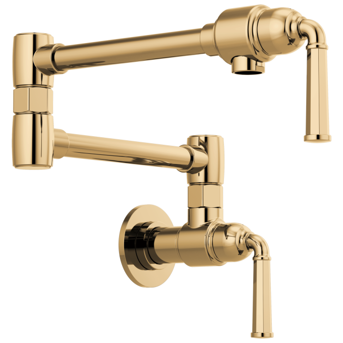 BRIZO Rook Wall Mount Pot Filler — Polished Gold