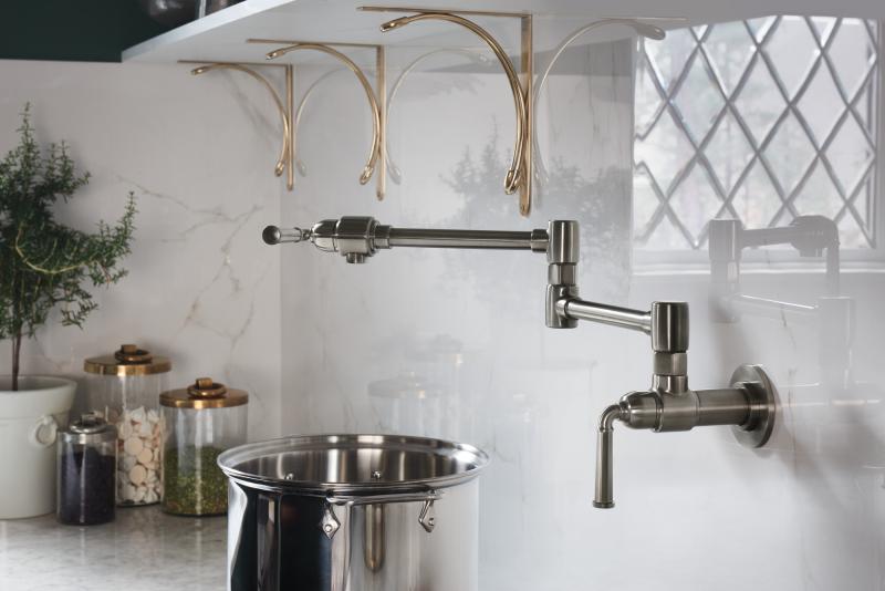 BRIZO Rook Wall Mount Pot Filler — Luxe Steel