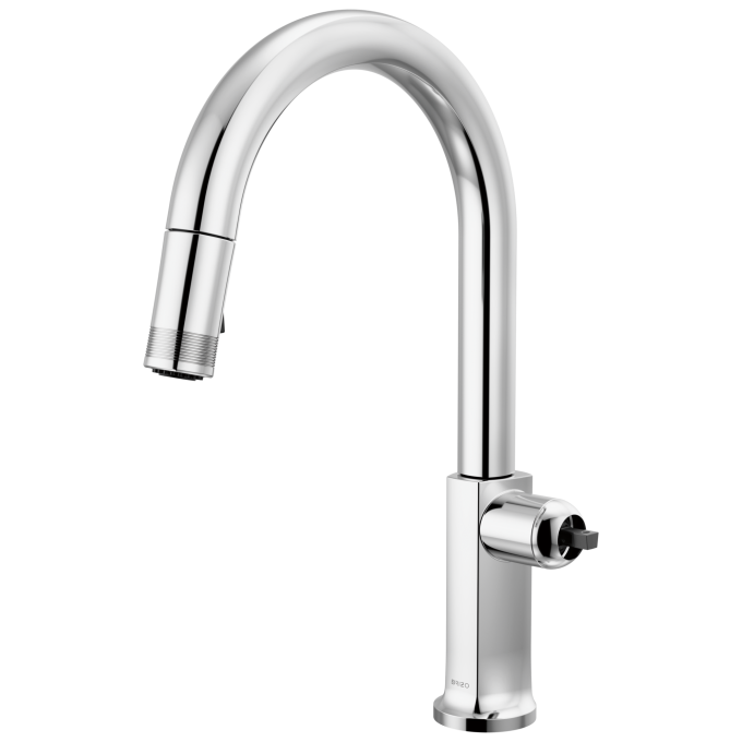 BRIZO Kintsu Pull-Down Faucet with Arc Spout - Less Handle — Lumicoat® Chrome