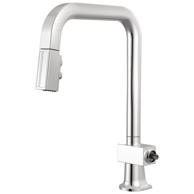 BRIZO Frank Lloyd Wright Pull-Down Kitchen Faucet with Square Spout - Less Handle — Chrome