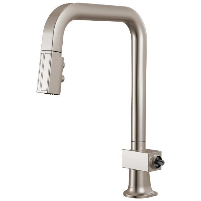 BRIZO Frank Lloyd Wright Pull-Down Kitchen Faucet with Square Spout - Less Handle — Stainless