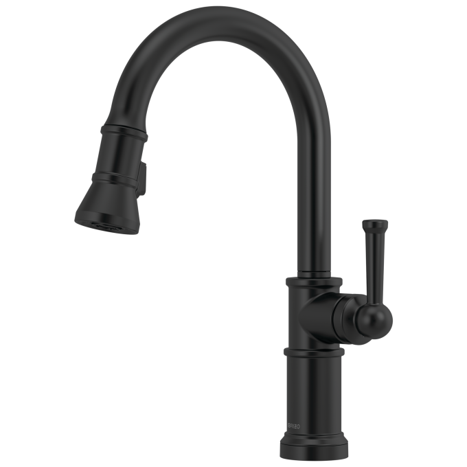 BRIZO Artesso Single Handle Pull-Down Kitchen Faucet — Matte Black