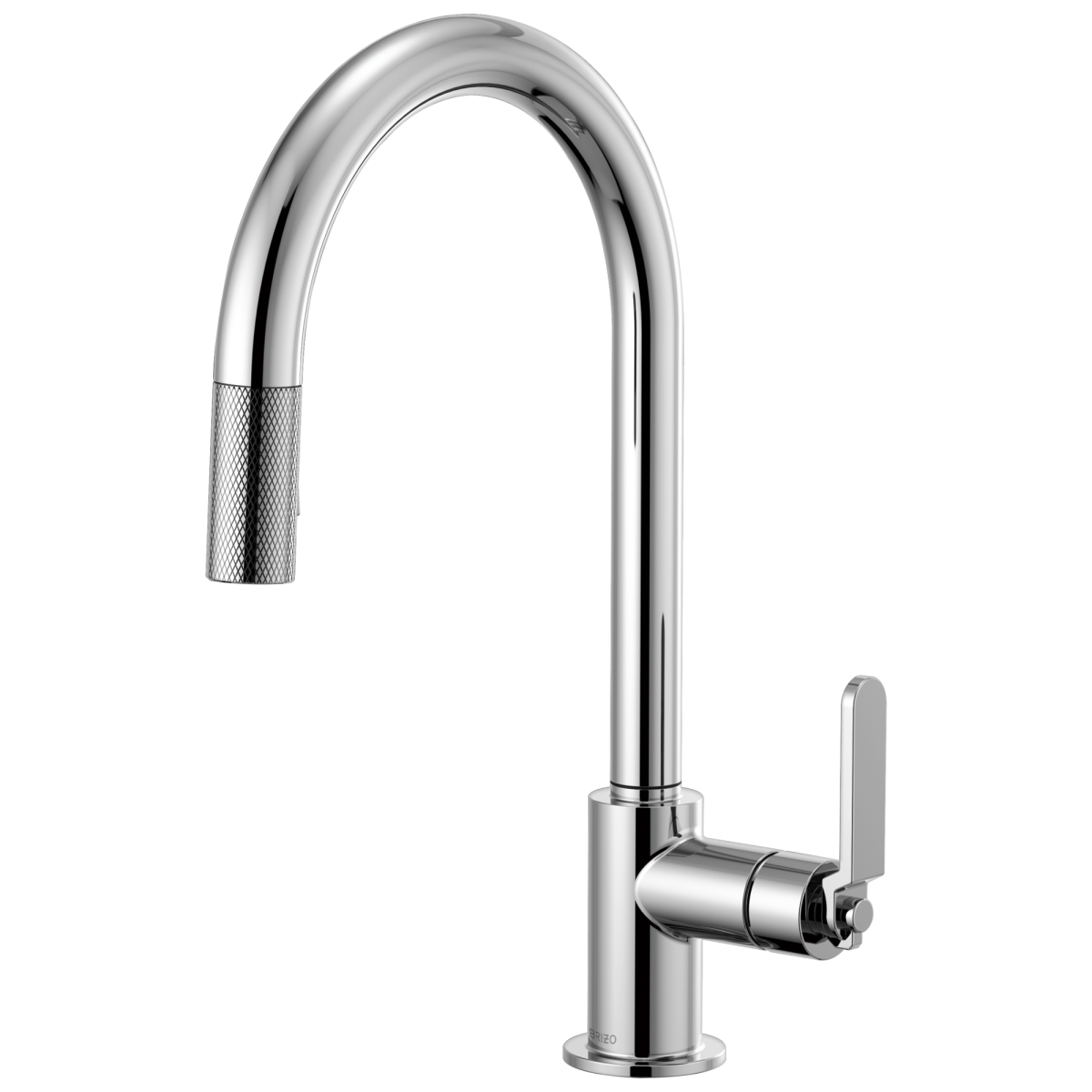 BRIZO Litze Pull-Down Faucet with Arc Spout and Industrial Handle — Chrome