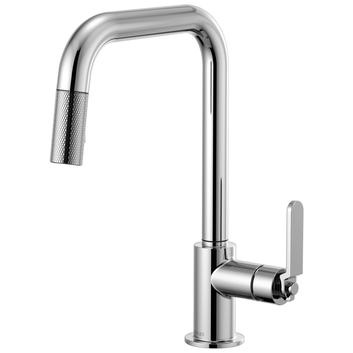 BRIZO Litze Pull-Down Faucet with Square Spout and Industrial Handle — Chrome