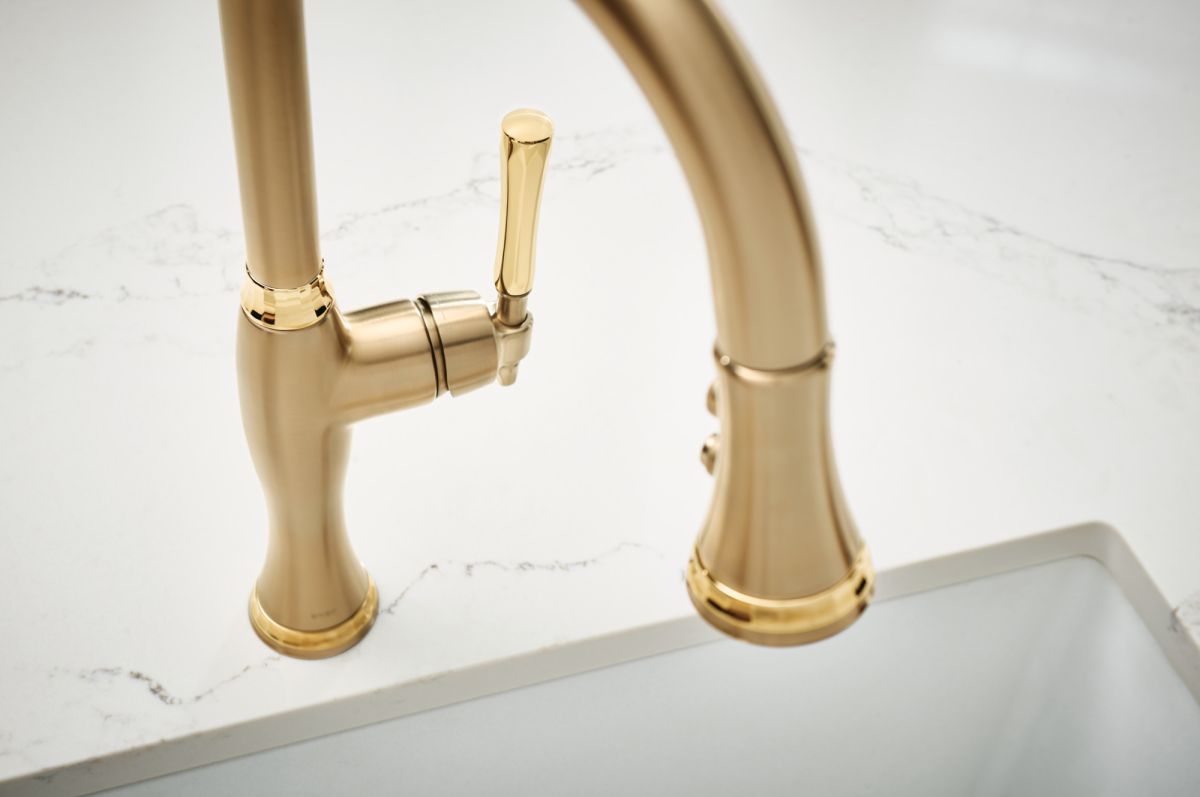 BRIZO Tulham Pull-Down Kitchen Faucet — Luxe Gold / Polished Gold