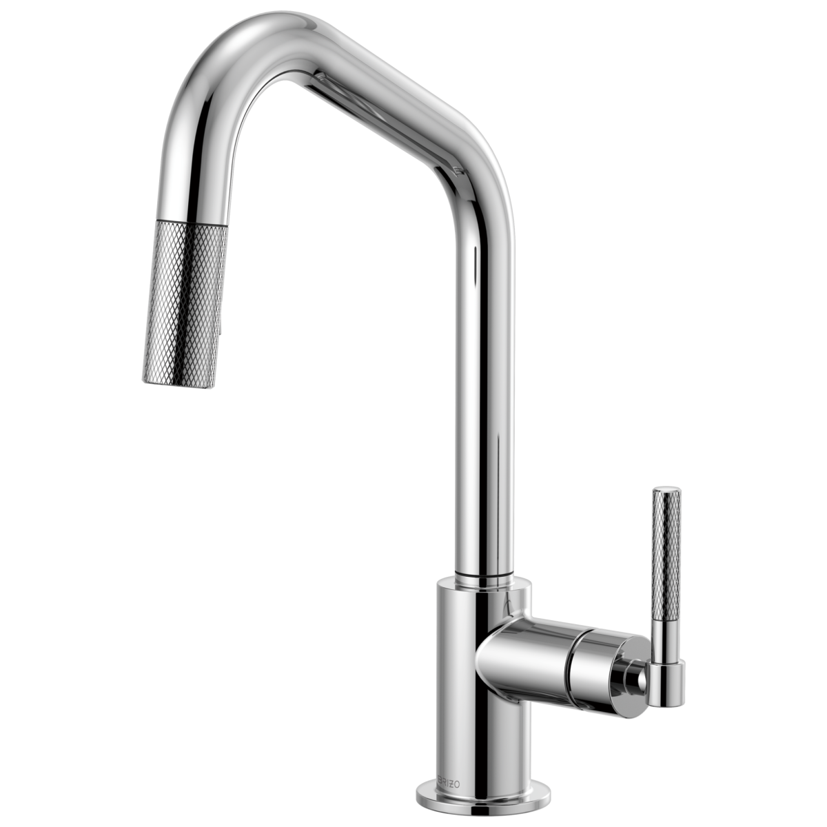 BRIZO Litze Pull-Down Faucet with Angled Spout and Knurled Handle — Chrome