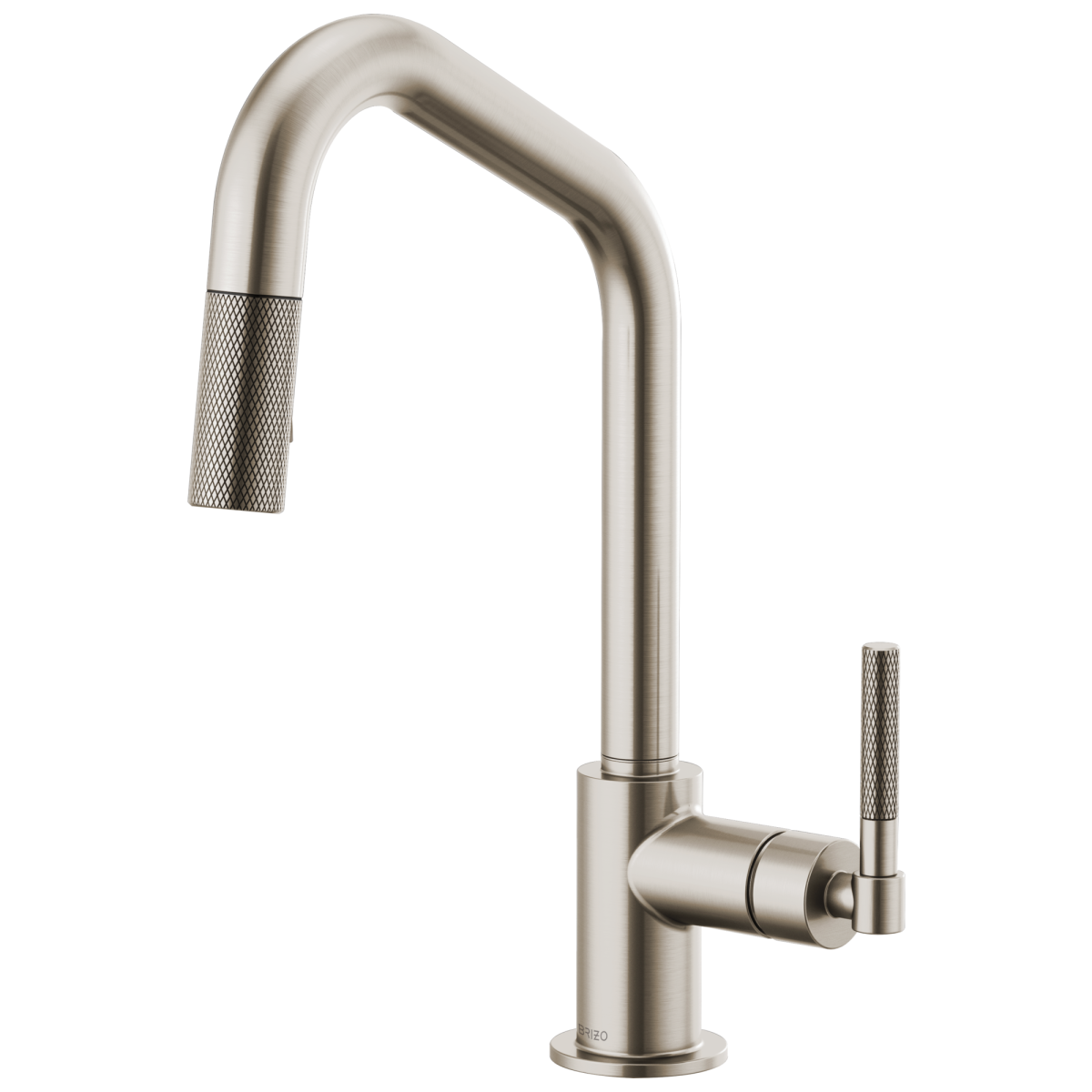 BRIZO Litze Pull-Down Faucet with Angled Spout and Knurled Handle — Stainless