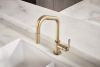BRIZO Litze Pull-Down Faucet with Angled Spout and Industrial Handle — Luxe Gold