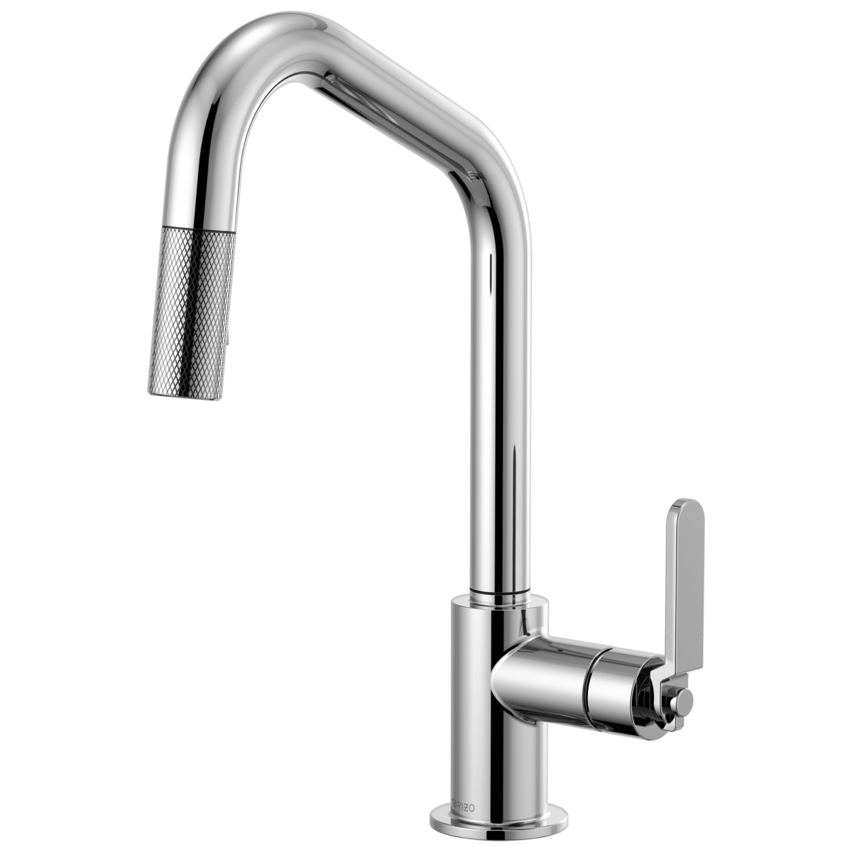 BRIZO Litze Pull-Down Faucet with Angled Spout and Industrial Handle — Chrome