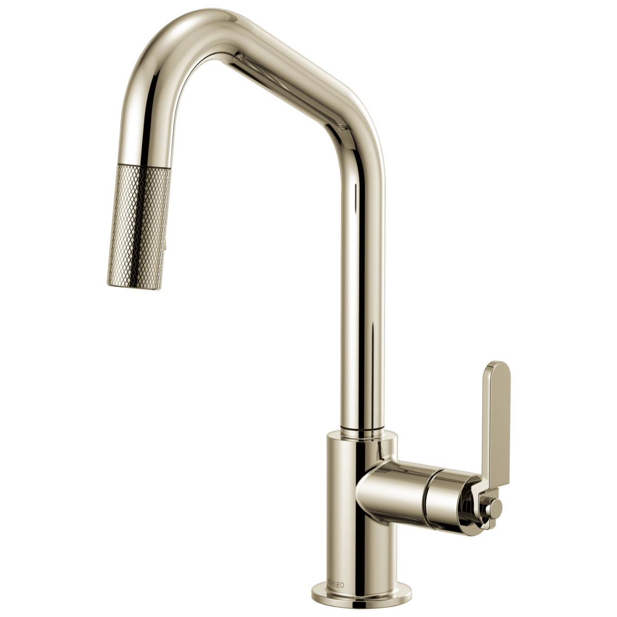 BRIZO Litze Pull-Down Faucet with Angled Spout and Industrial Handle — Polished Nickel