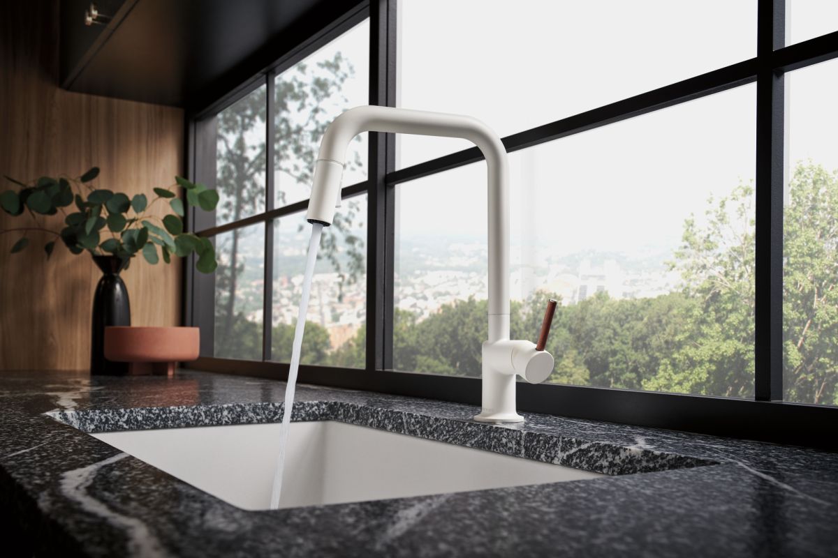 BRIZO Jason Wu for BRIZO Pull-Down Faucet Wood Lever Handle Kit — Matte White / Wood