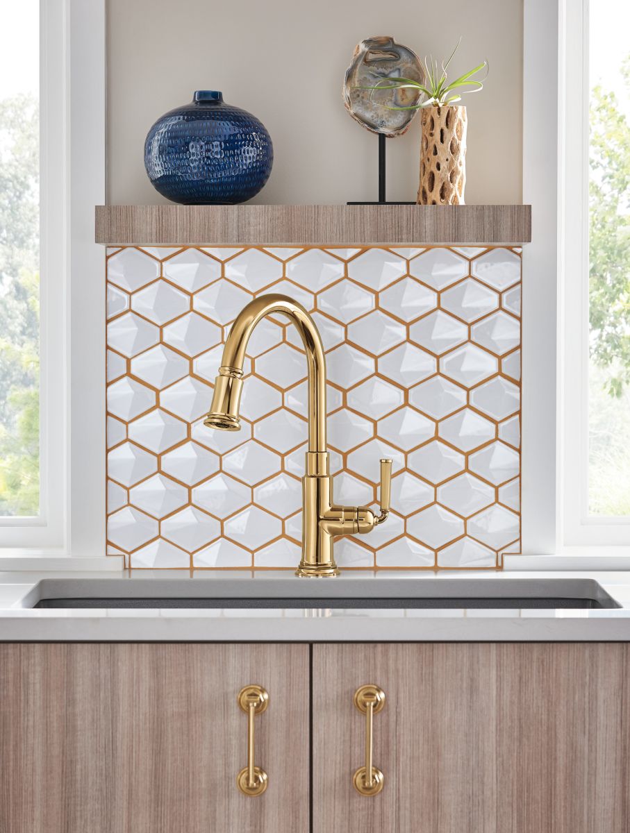 BRIZO Rook Pull-Down Faucet — Polished Gold