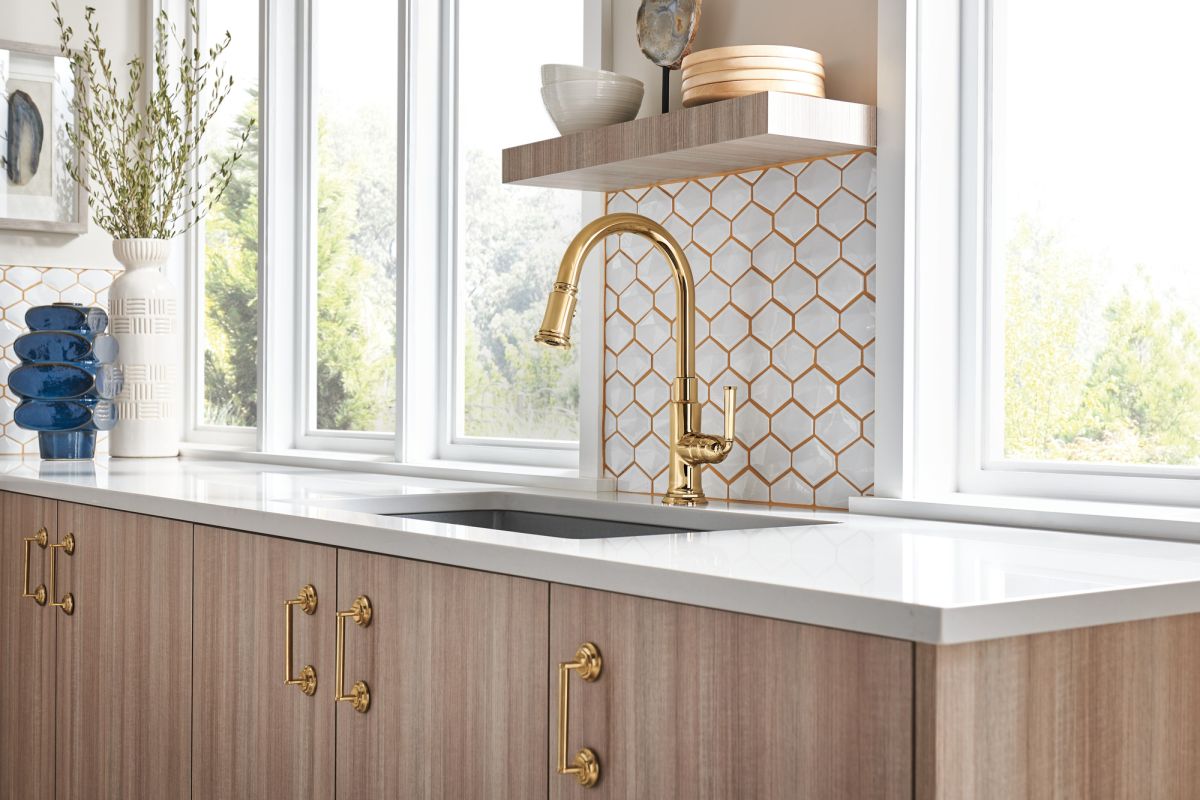 BRIZO Rook Pull-Down Faucet — Polished Gold