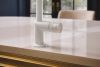 BRIZO Odin Knob with White Marble — Matte White / Marble