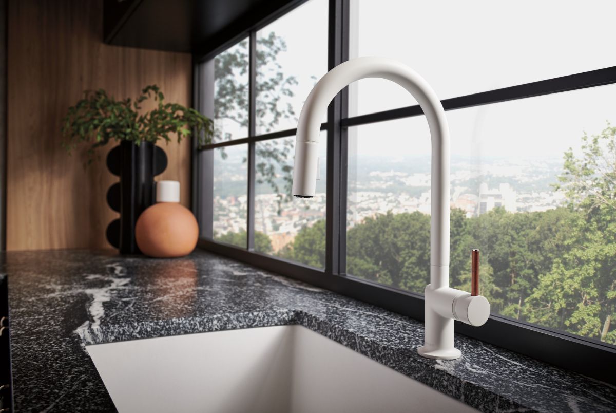 BRIZO Jason Wu for BRIZO Pull-Down Faucet Wood Lever Handle Kit — Matte White / Wood