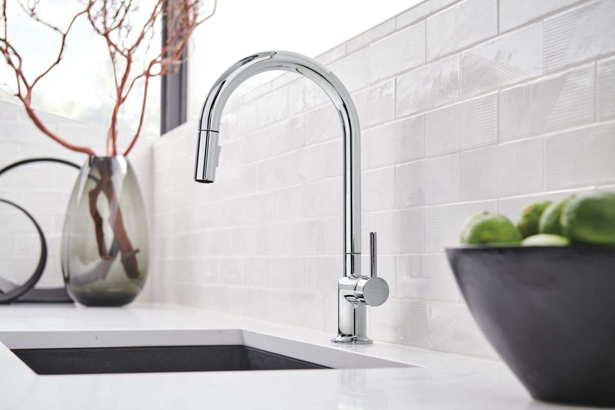 BRIZO Odin Pull-Down Faucet Metal Lever Handle Kit — Chrome