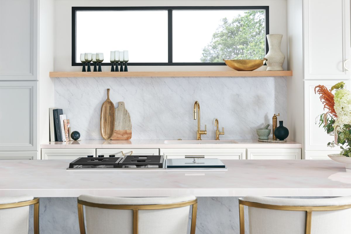 BRIZO Odin Pull-Down Faucet Metal Lever Handle Kit — Polished Gold