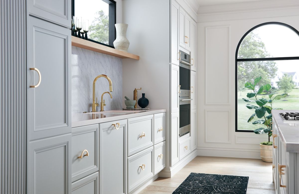 BRIZO Odin Pull-Down Faucet Metal Lever Handle Kit — Polished Gold