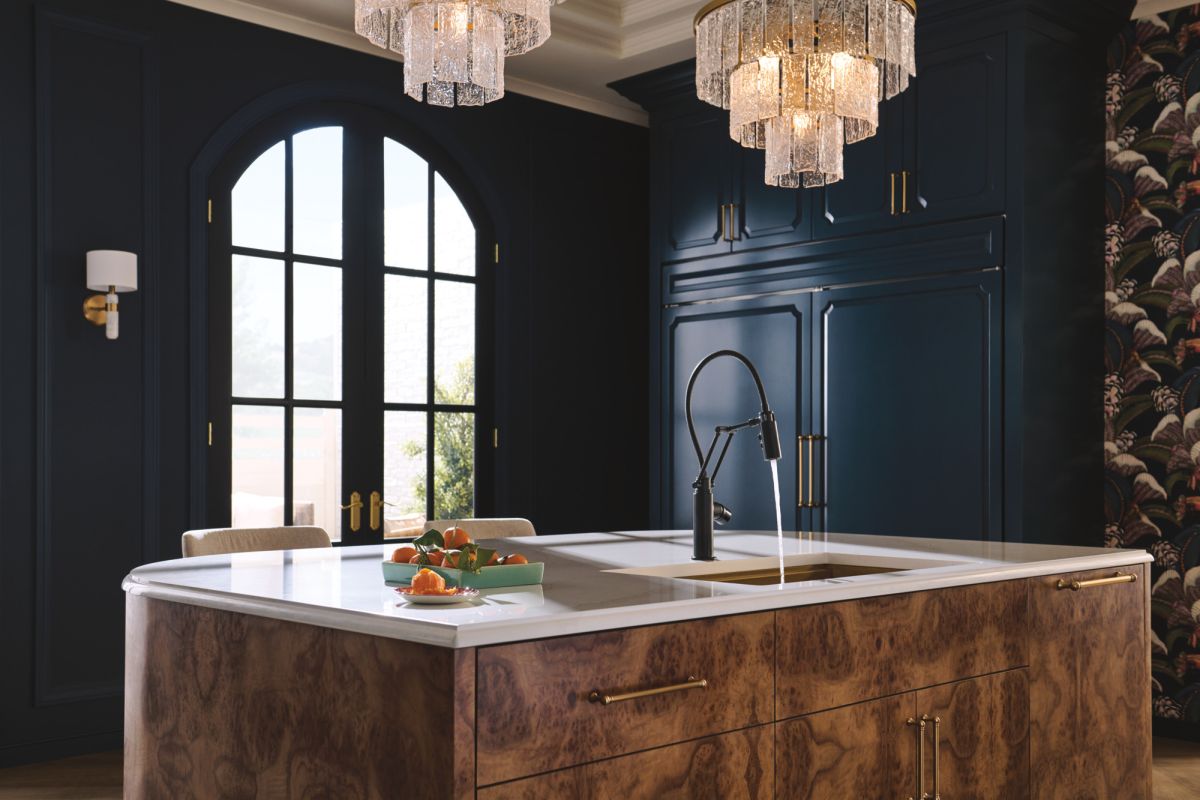 BRIZO Odin Articulating Kitchen Faucet with Finished Hose - Less Handle — Matte Black