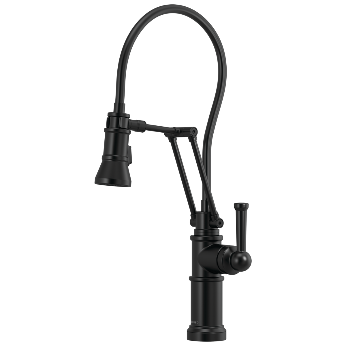 BRIZO Artesso Single Handle Articulating Kitchen Faucet — Matte Black