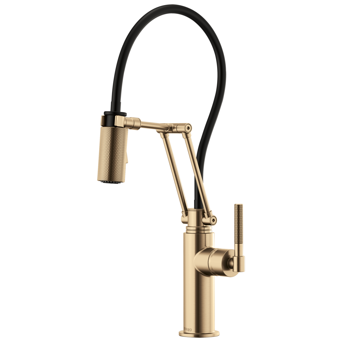 BRIZO Litze Articulating Faucet with Knurled Handle — Luxe Gold