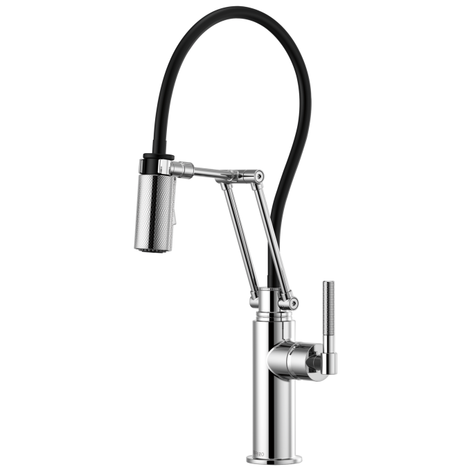 BRIZO Litze Articulating Faucet with Knurled Handle — Chrome