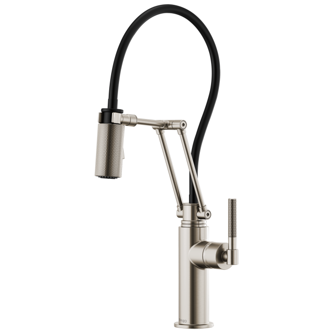 BRIZO Litze Articulating Faucet with Knurled Handle — Stainless