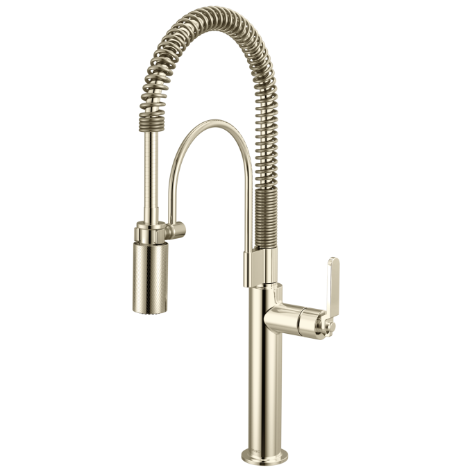 BRIZO Litze Semi-Professional Kitchen Faucet - Industrial Handle — Polished Nickel