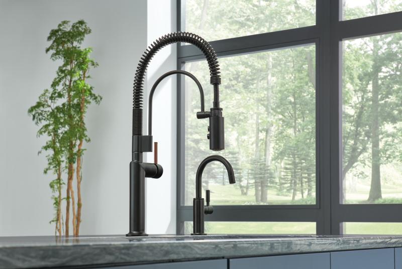 BRIZO Odin Semi-Professional Kitchen Faucet - Less Handle — Matte Black