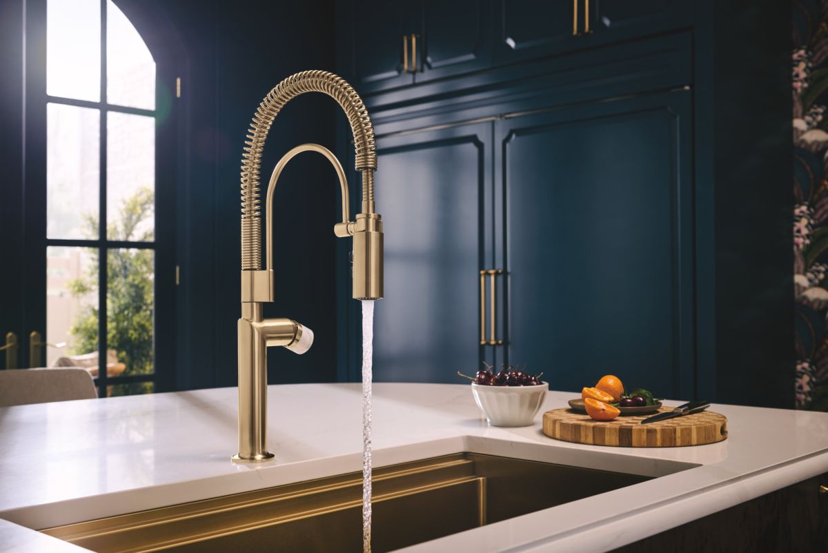 BRIZO Odin Semi-Professional Kitchen Faucet - Less Handle — Luxe Gold