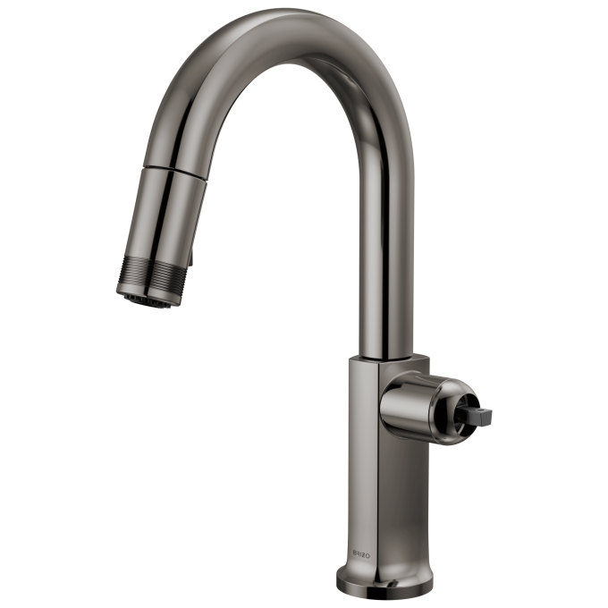 BRIZO Kintsu Pull-Down Prep Faucet with Arc Spout - Less Handle — Lumicoat® Black Onyx