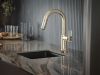 BRIZO Kintsu Pull-Down Prep Faucet with Arc Spout - Less Handle — Lumicoat® Polished Nickel