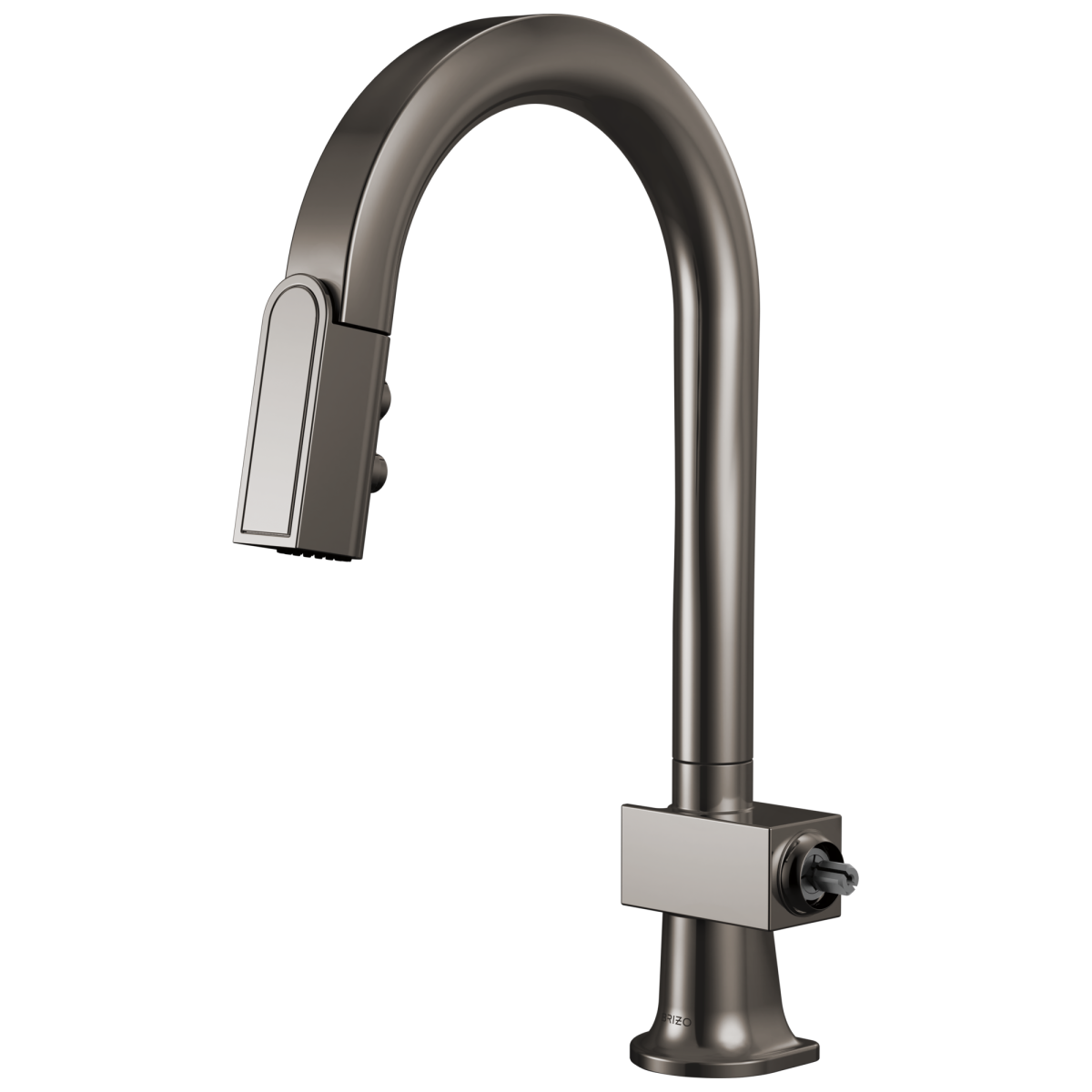 BRIZO Frank Lloyd Wright Pull-Down Prep Faucet with Arc Spout - Less Handle — Brilliance Black Onyx