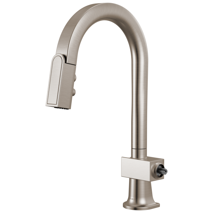 BRIZO Frank Lloyd Wright Pull-Down Prep Faucet with Arc Spout - Less Handle — Stainless