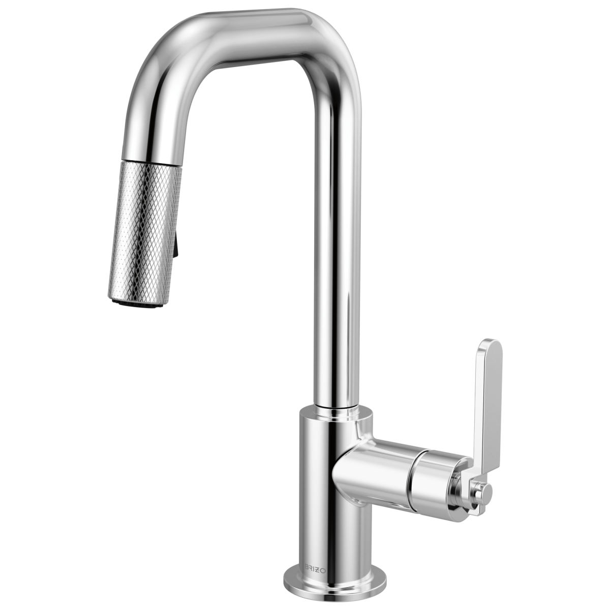 BRIZO Litze Pull-Down Prep Faucet with Square Spout - Industrial Handle — Chrome