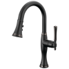 BRIZO Tulham Pull-Down Prep Kitchen Faucet — Matte Black / Brilliance Black Onyx
