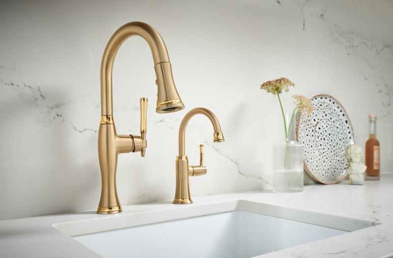 BRIZO Tulham Pull-Down Prep Kitchen Faucet — Luxe Gold / Polished Gold