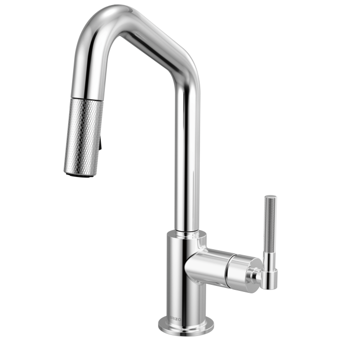 BRIZO Litze Pull-Down Prep Faucet with Angle Spout - Knurled Handle — Chrome