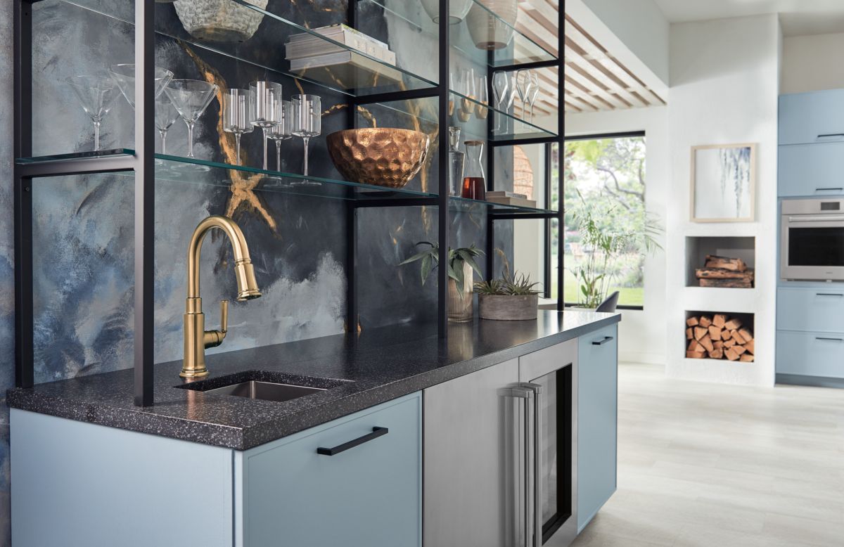 BRIZO Rook Pull-Down Prep Faucet — Luxe Gold