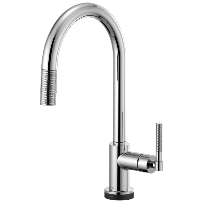 BRIZO Litze SmartTouch Pull-Down Kitchen Faucet with Arc Spout and Knurled Handle — Chrome