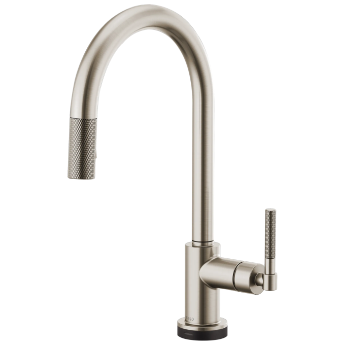 BRIZO Litze SmartTouch Pull-Down Kitchen Faucet with Arc Spout and Knurled Handle — Stainless